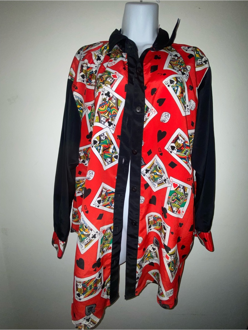 Vintage Playing Card Button Up